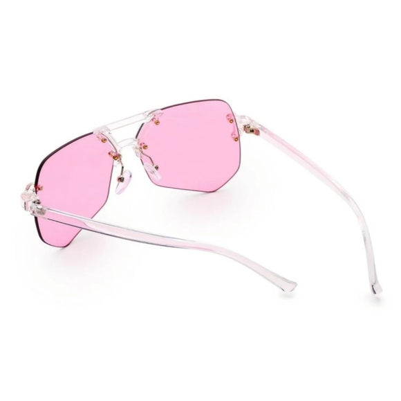 Shein Pink and Clear Lucite Sunglasses - Picture 4 of 5